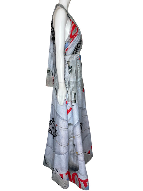 Vestido Valar Papel Halter Azul-Talla S