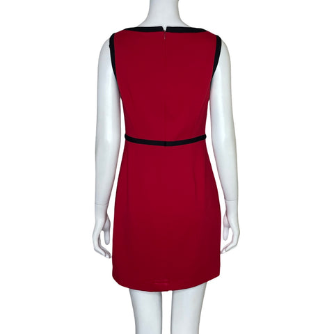 Vestido Calvin Klein Sin Mangas Líneas Rojo - Talla M