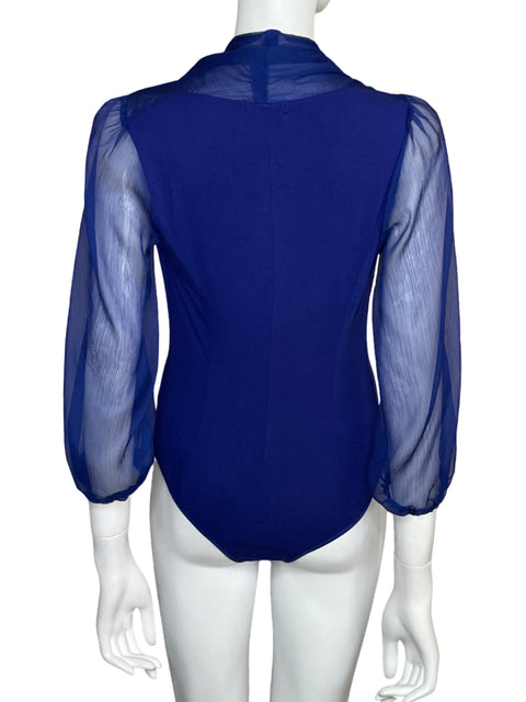 Body Gracia Escote Pronunciado Azul-Talla S