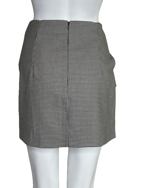 Falda Zara Pata De Gallo Mini Negro-Talla S