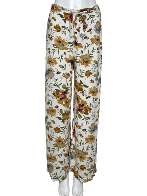 Pantalón Zocca Floral Blanco-Talla 8