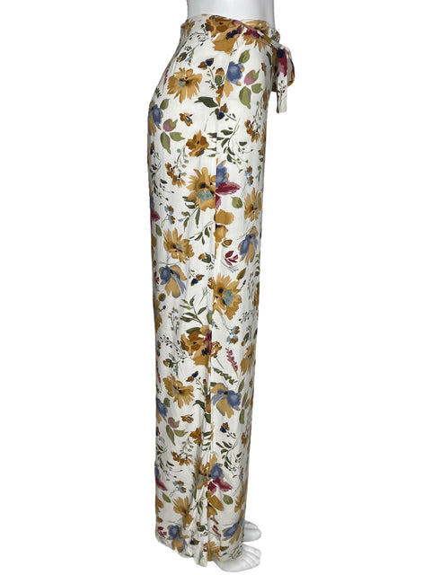 Pantalón Zocca Floral Blanco-Talla 8