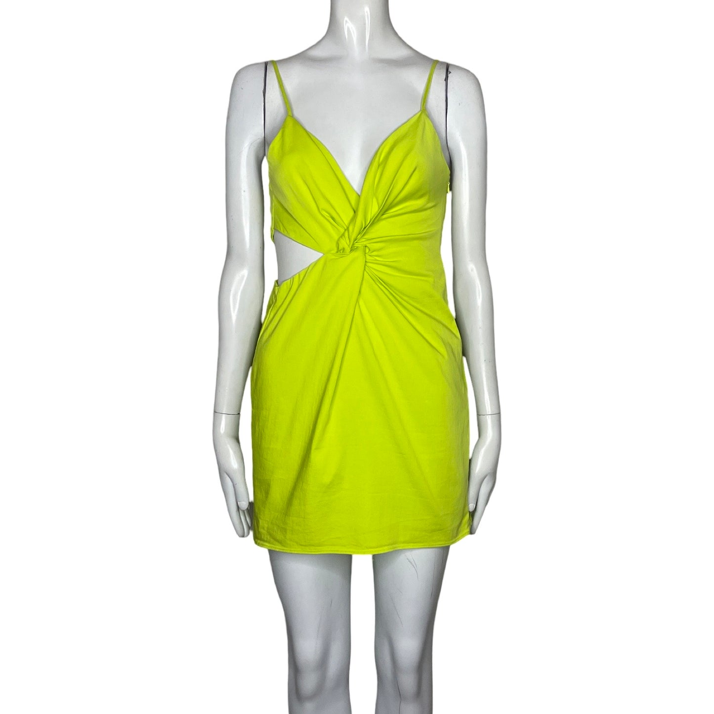 Vestido Zara Abertura Costado Verde-Talla-XS