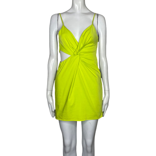 Vestido Zara Abertura Costado Verde-Talla-XS