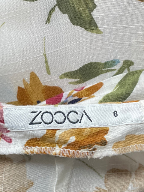 Pantalón Zocca Floral Blanco-Talla 8