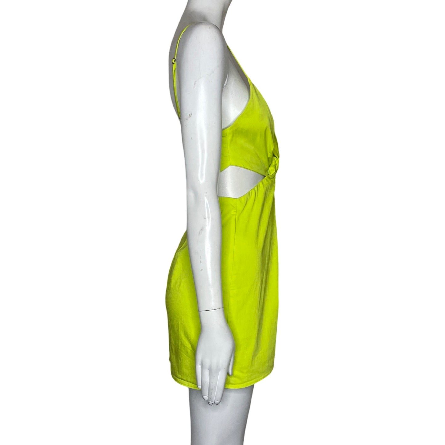 Vestido Zara Abertura Costado Verde-Talla-XS