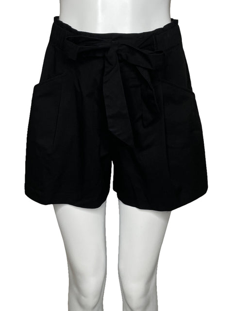Short Zara Cinturón Bolsillos Negro-Talla S