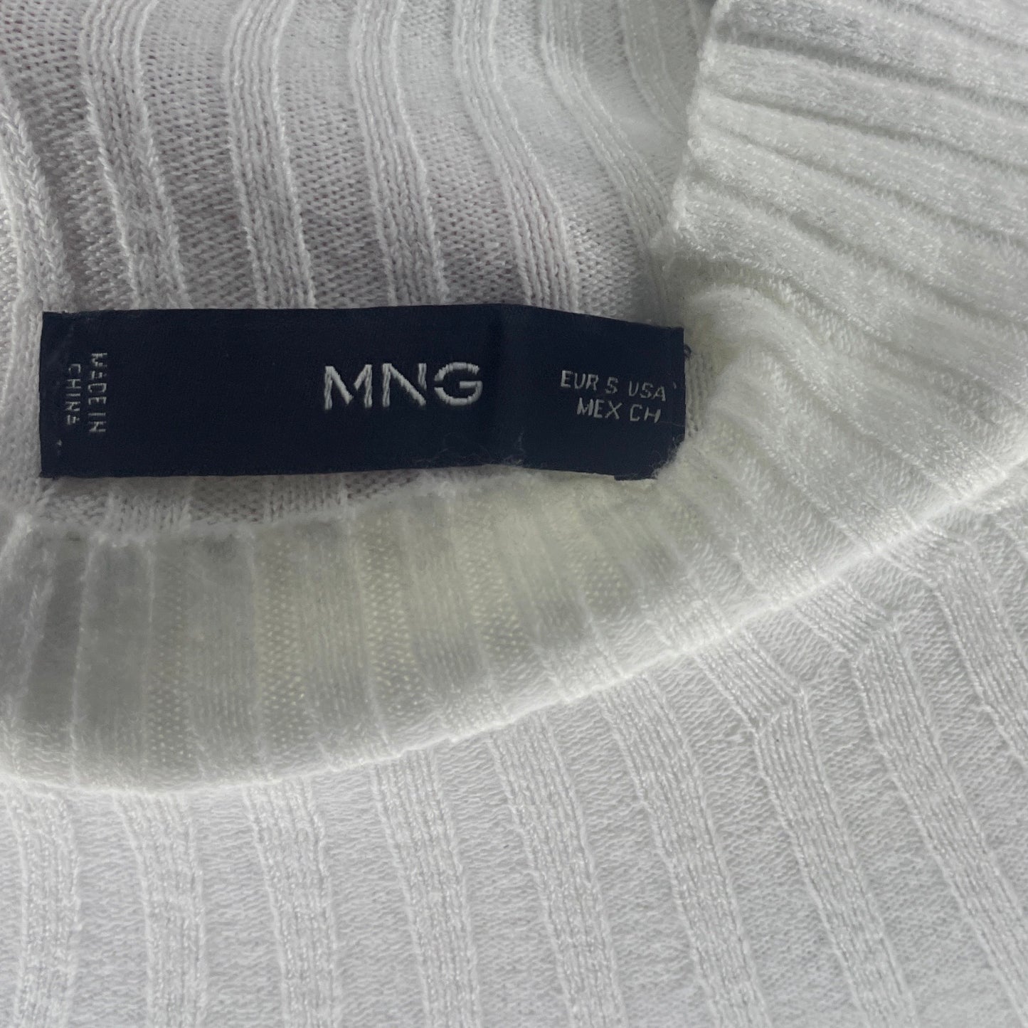 Vestido MNG Cuello Tortuga Blanco-Talla S