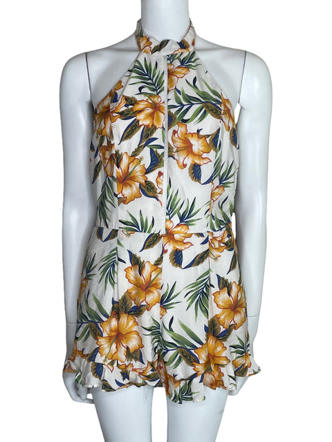 Romper M2 By Mocha Apparel Halter Floral Blanco-Talla M