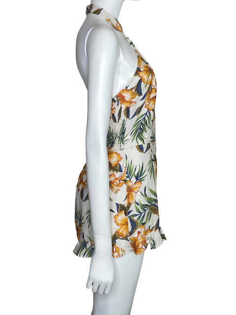 Romper M2 By Mocha Apparel Halter Floral Blanco-Talla M