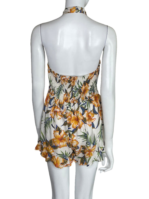 Romper M2 By Mocha Apparel Halter Floral Blanco-Talla M