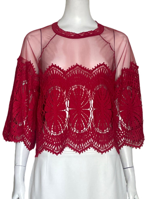 Top Joy & Co  Encaje Rojo-Talla M