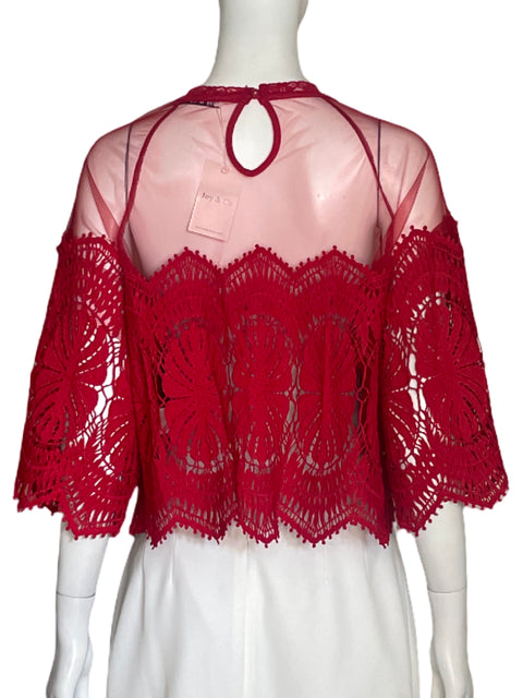 Top Joy & Co  Encaje Rojo-Talla M