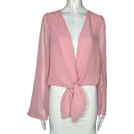 Blusa BCBG Cuello V Rosado-Talla S