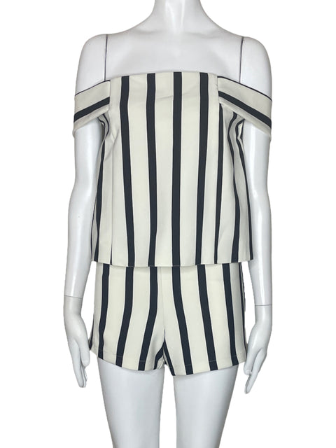 Romper Top Shop Rayas Blanco-Talla 6