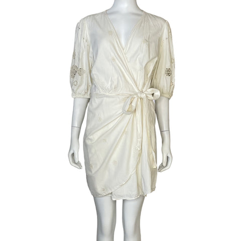 Vestido MNG CrossBody Troquelado Beige-Talla XL