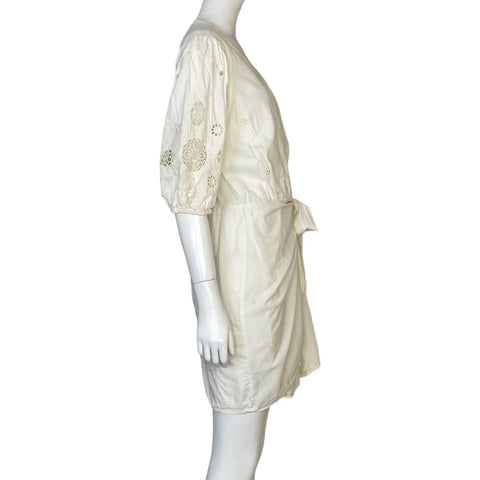 Vestido MNG CrossBody Troquelado Beige-Talla XL