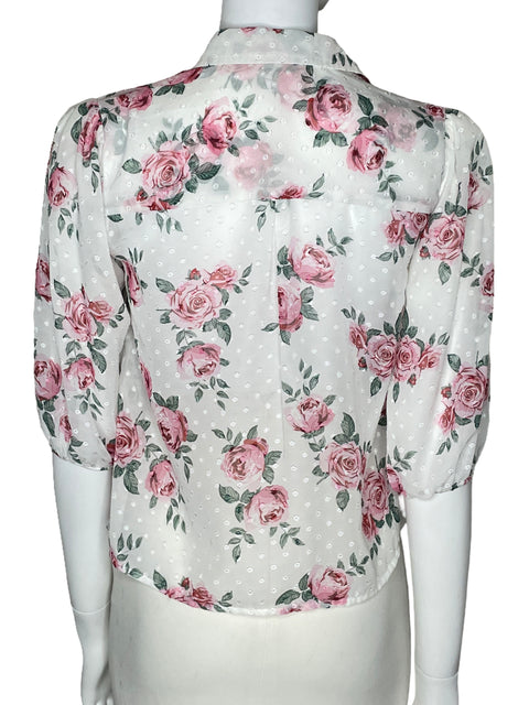 Camisa Camila Floral Bombacha Blanco-Talla 2