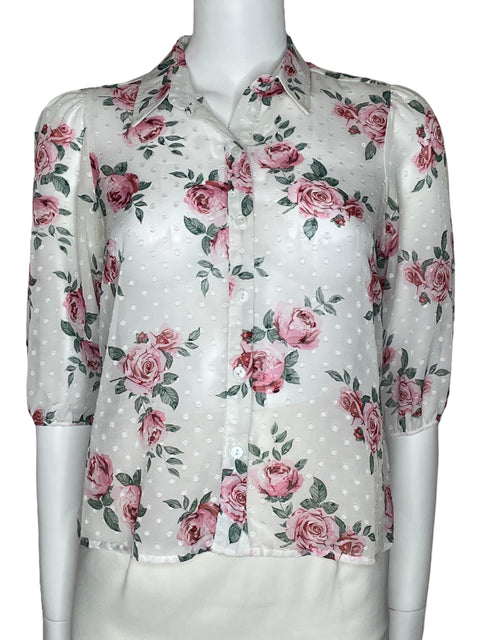 Camisa Camila Floral Bombacha Blanco-Talla 2