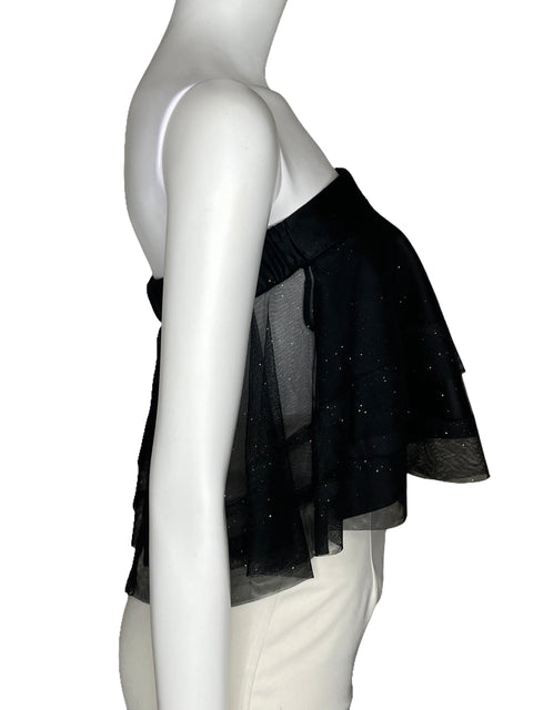 Top Andrea Ayala Strapless Brillante Negro-Talla U