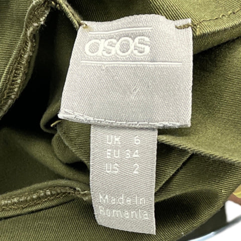 Falda Asos Mini Botones Verde-Tallla 2