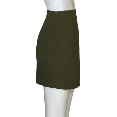 Falda Asos Mini Botones Verde-Tallla 2