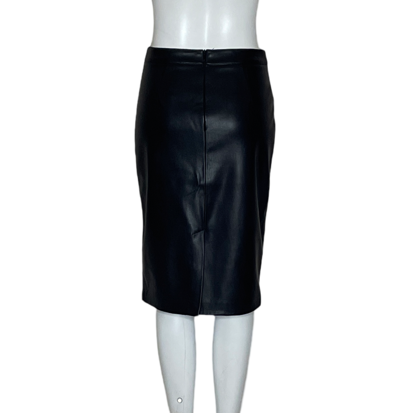 Falda MNG Lapiz Mini Efecto Piel Negro-Talla 4