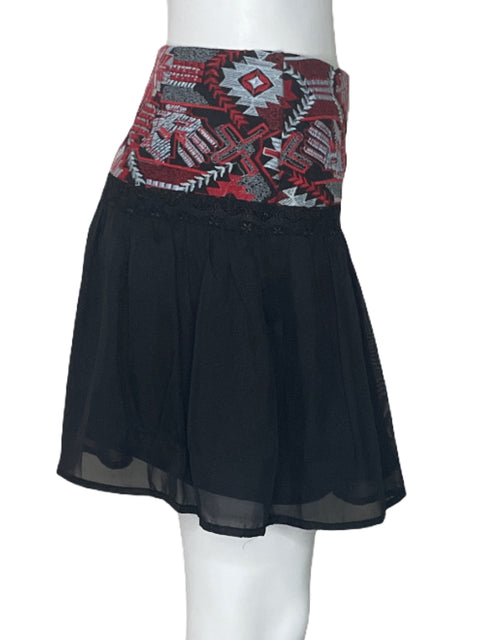Falda Endless Rose Mini Bordado Negro-Talla S