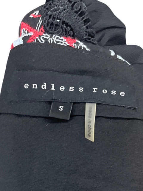 Falda Endless Rose Mini Bordado Negro-Talla S