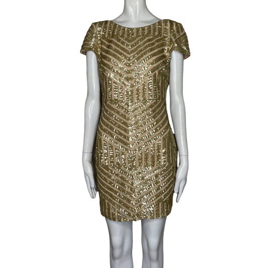 Vestido Dress The Population Lentejuelas 
Dorado-Talla L