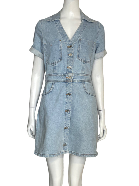 Vestido Zara Camisero Jeans Azul-Talla M