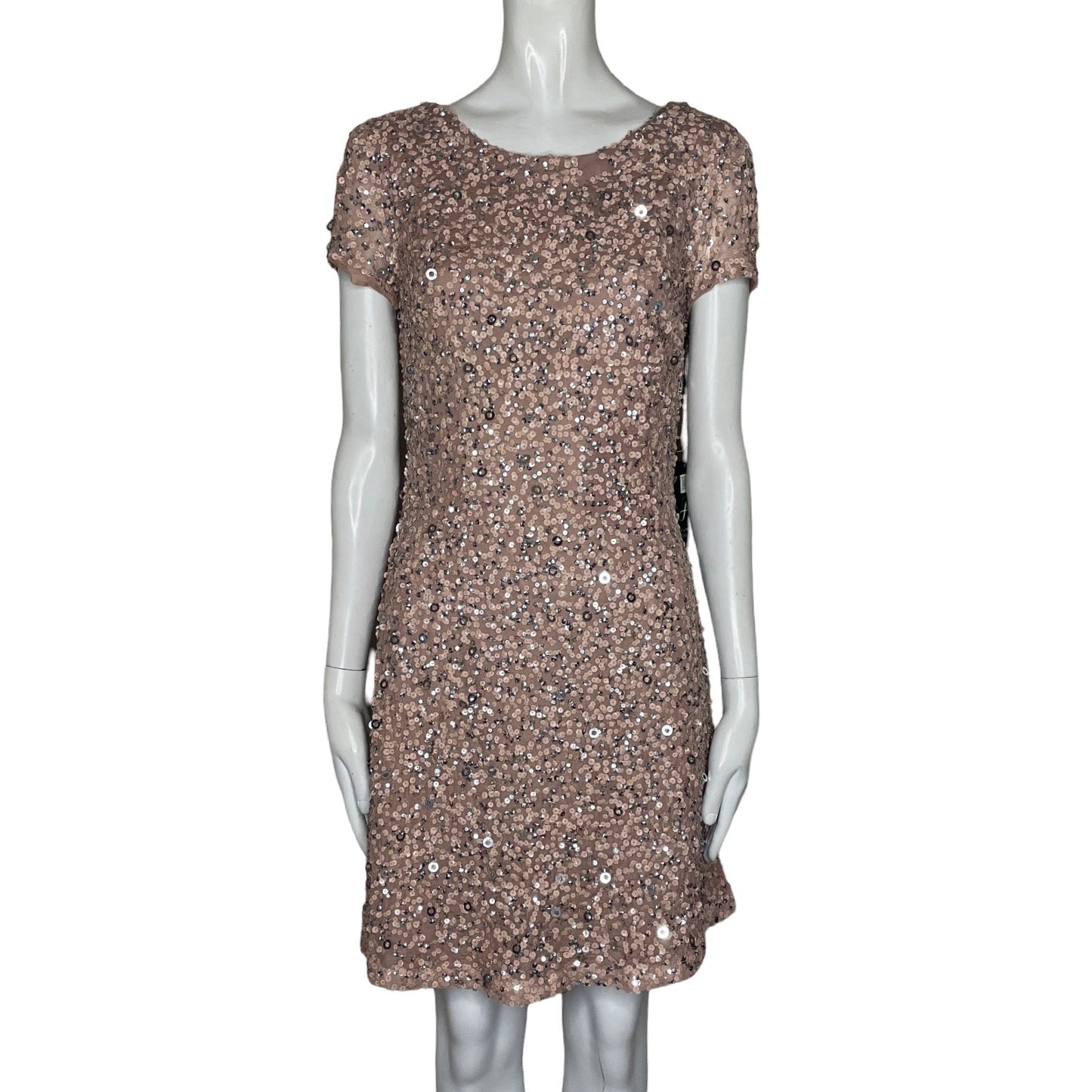 Vestido Adrianna Papell Lentejuelas Rosado-Talla 4