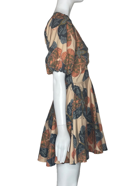 Vestido Aranea Estampado Beige-Talla S