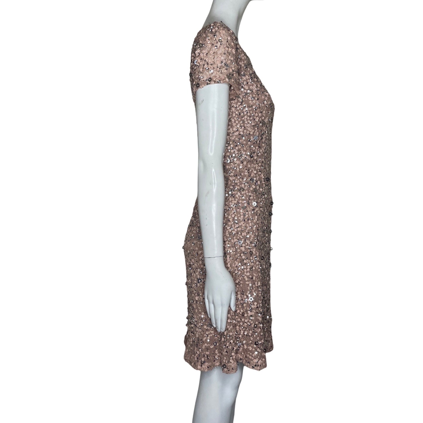 Vestido Adrianna Papell Lentejuelas Rosado-Talla 4