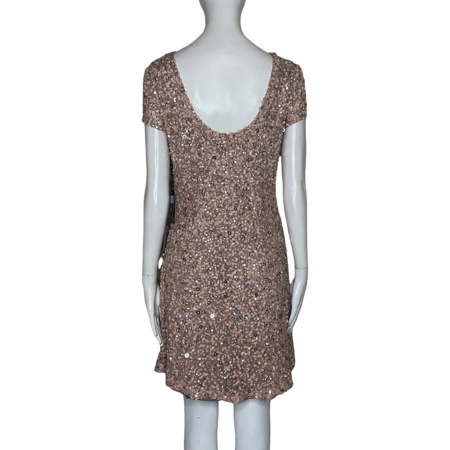 Vestido Adrianna Papell Lentejuelas Rosado-Talla 4