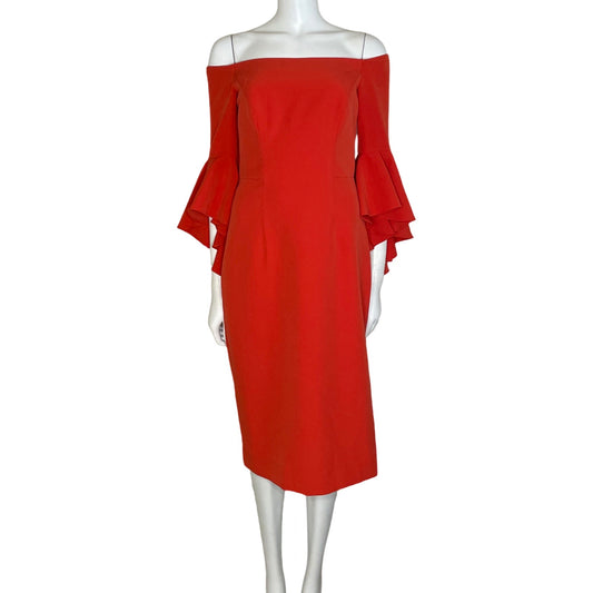 Vestido Milly Midi Vuelos Naranja-Talla 6