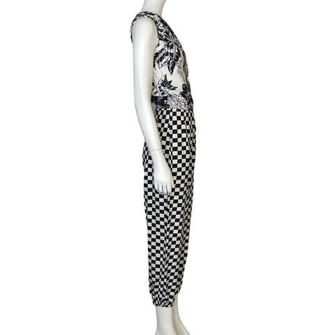 Mono Valar Oneshoulder Cuadros Negro-Talla XS