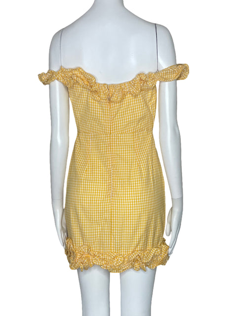 Vestido Lovers+Friends Cuadros Amarillos-Talla S