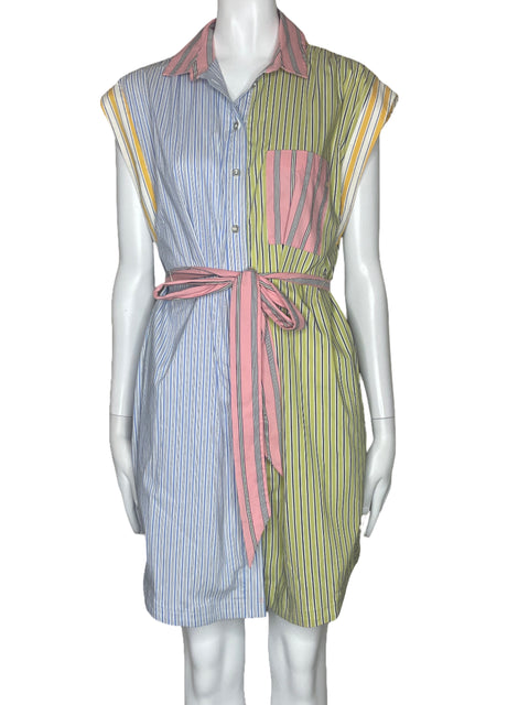Vestido Maeve By Anthropologie Camisero Rayas Rosado-Talla XS