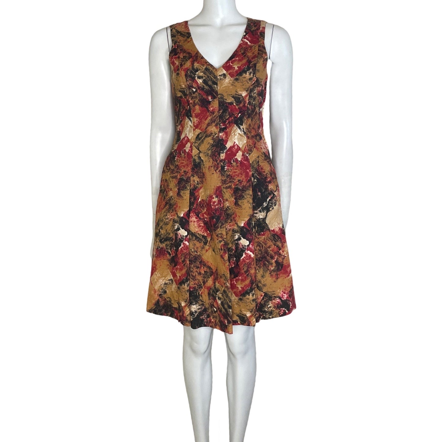Vestido LaVia18 Cuello V Sin Mangas Beige-Talla 
40
