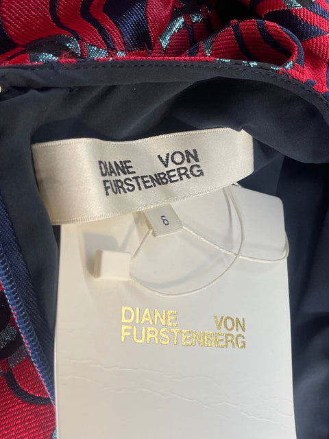 Vestido Diane Von Furstenberg Midi Rojo-Talla 6