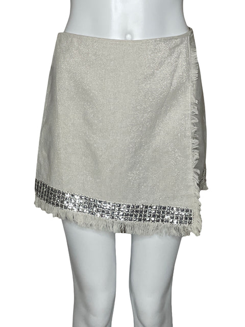 Faldashort Endless Rose Mini Brillante Blanco-Talla S