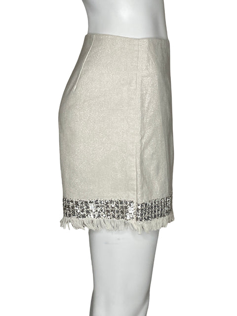 Faldashort Endless Rose Mini Brillante Blanco-Talla S