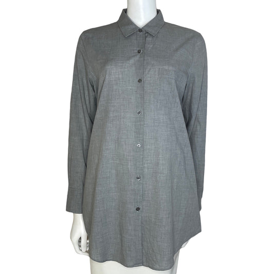 Camisa Theory Bolsillo Manga Larga Gris-Talla L