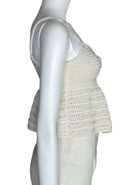 Top Aéropostale Rosette Crocheted Peplum Beige-Talla M