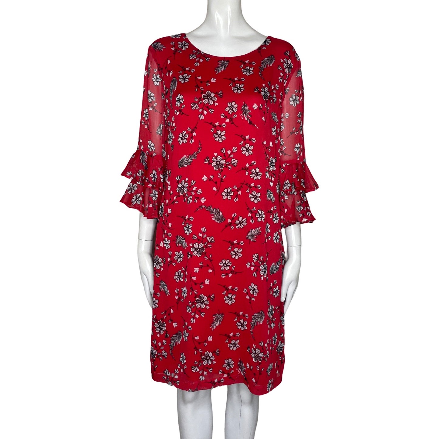 Vestido Karl Lagerfeld Vuelos Manga Rojo-Talla 8