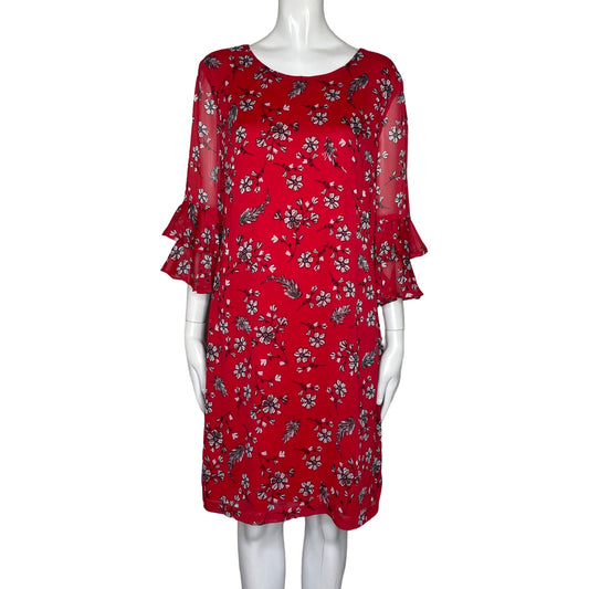 Vestido Karl Lagerfeld Vuelos Manga Rojo-Talla 8