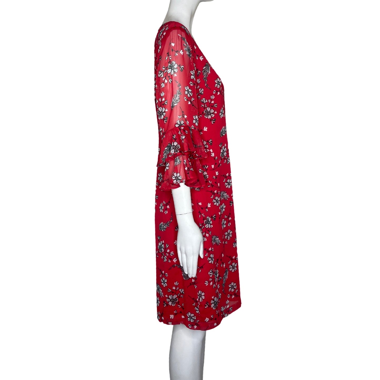 Vestido Karl Lagerfeld Vuelos Manga Rojo-Talla 8