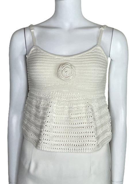 Top Aéropostale Rosette Crocheted Peplum Beige-Talla M
