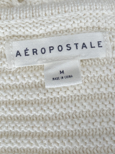 Top Aéropostale Rosette Crocheted Peplum Beige-Talla M